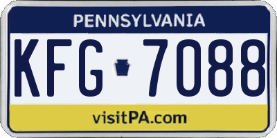 PA license plate KFG7088
