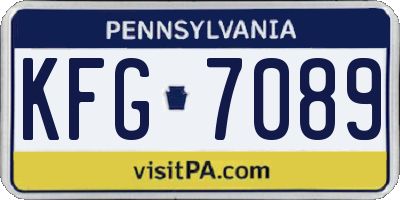 PA license plate KFG7089