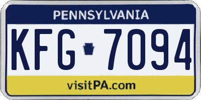 PA license plate KFG7094