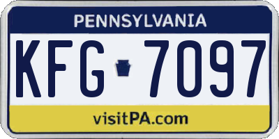 PA license plate KFG7097