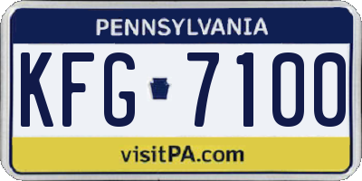 PA license plate KFG7100