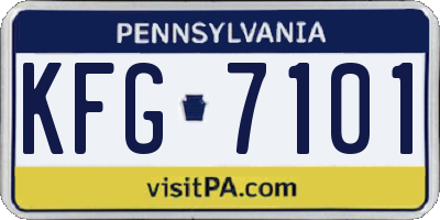 PA license plate KFG7101