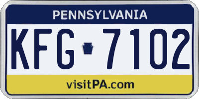 PA license plate KFG7102