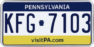 PA license plate KFG7103
