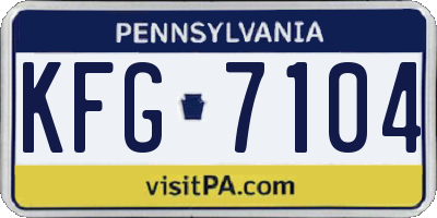 PA license plate KFG7104