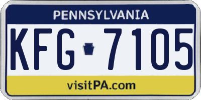 PA license plate KFG7105
