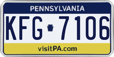 PA license plate KFG7106