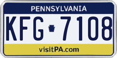 PA license plate KFG7108