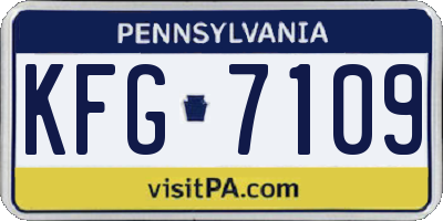 PA license plate KFG7109