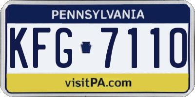 PA license plate KFG7110