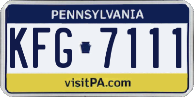 PA license plate KFG7111