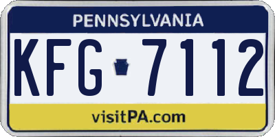 PA license plate KFG7112