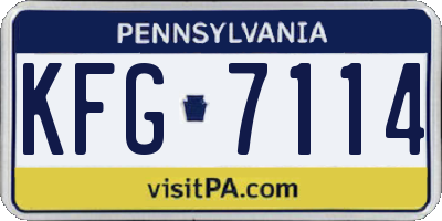 PA license plate KFG7114