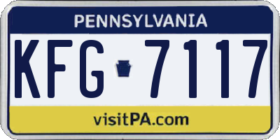 PA license plate KFG7117