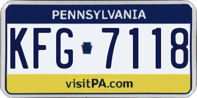 PA license plate KFG7118