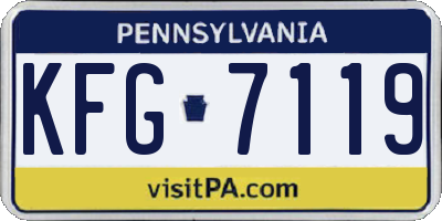 PA license plate KFG7119