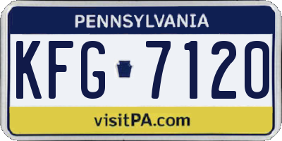 PA license plate KFG7120
