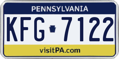 PA license plate KFG7122