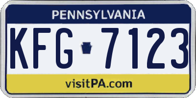 PA license plate KFG7123
