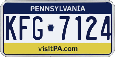 PA license plate KFG7124