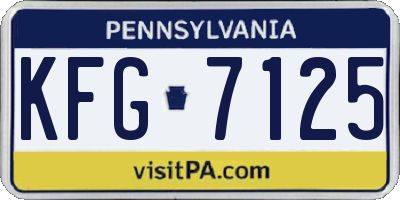 PA license plate KFG7125