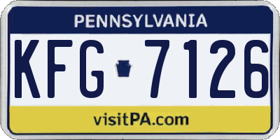 PA license plate KFG7126