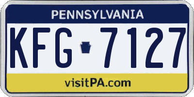 PA license plate KFG7127