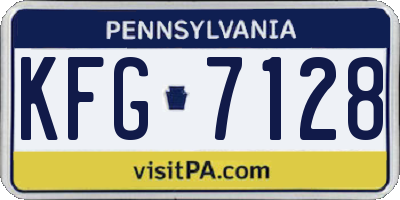 PA license plate KFG7128