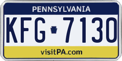PA license plate KFG7130