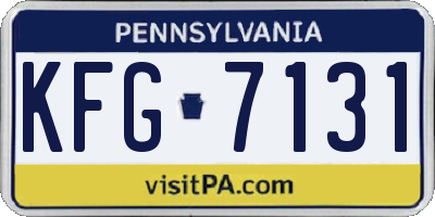 PA license plate KFG7131
