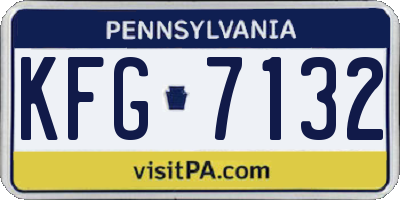 PA license plate KFG7132