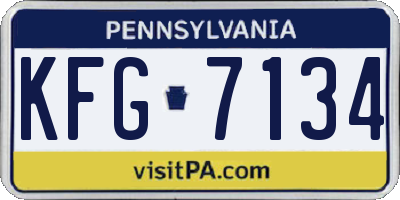 PA license plate KFG7134