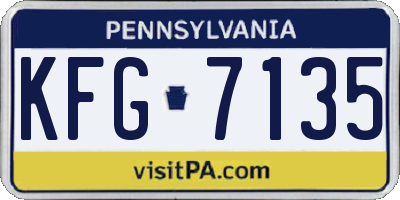 PA license plate KFG7135