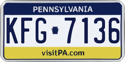 PA license plate KFG7136