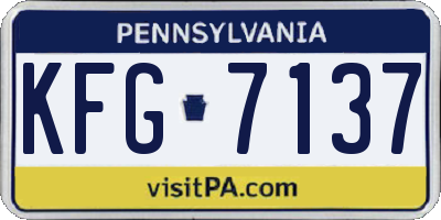 PA license plate KFG7137