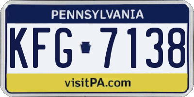 PA license plate KFG7138