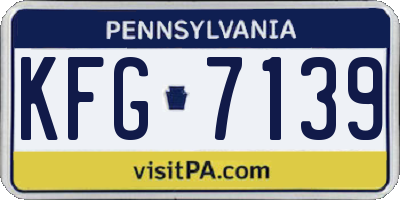 PA license plate KFG7139