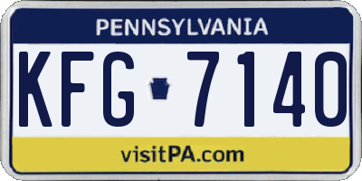 PA license plate KFG7140