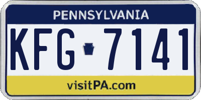 PA license plate KFG7141