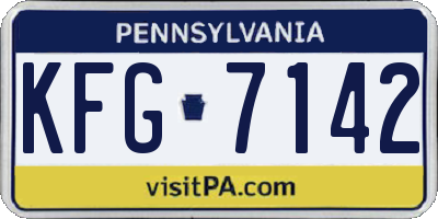 PA license plate KFG7142