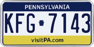 PA license plate KFG7143