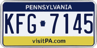 PA license plate KFG7145