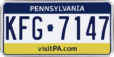 PA license plate KFG7147