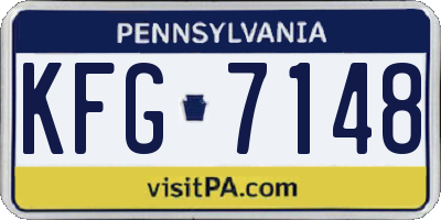 PA license plate KFG7148