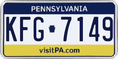 PA license plate KFG7149