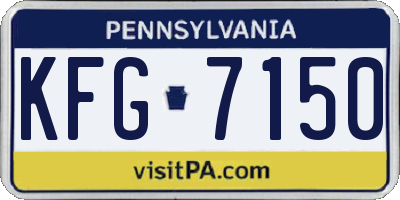 PA license plate KFG7150