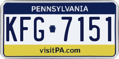 PA license plate KFG7151