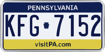 PA license plate KFG7152