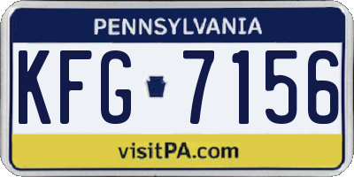 PA license plate KFG7156