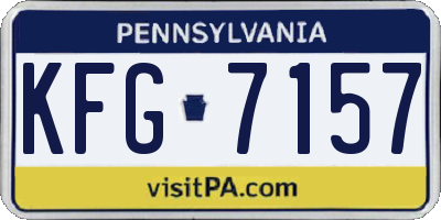 PA license plate KFG7157